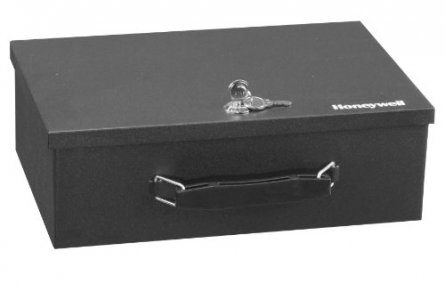 Honeywell 6104 Security Safe Box With Key Lock, Black
