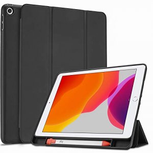 ProCase iPad 10.2 Case 2020 iPad 8th Generation / 2019 iPad 7th Generation Case with Crayon Digital Pencil Holder, Soft Slim Stand Smart Cover