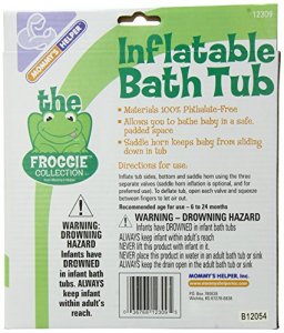Mommy'S Helper Inflatable Bath Tub Froggie Collection White/Green 6-24 Months