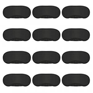 Mudder 12 Pack Eye Masks Sleep Mask Blindfold for Game Sleeping, with Nose Pad, Black