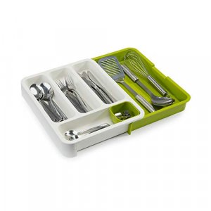 Joseph Joseph 85041 Drawerstore Expandable Cutlery Tray, Green