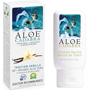 Aloe Cadabra Organic Personal Lubricant and Natural Vaginal Moisturizer with 95% Aloe Vera, Flavored Tahitian Vanilla, 2.5 Ounce