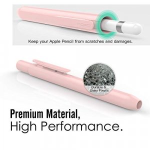 Moko Holder Case For Apple Pencil - With Built-In Clip Spring Button Retractable Tip Protection Secures Cap For Ipad Pro 9