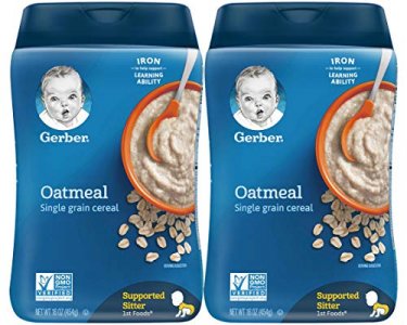 Gerber Baby Cereal, 1St Foods, Non-Gmo Oatmeal, 16 Oz (Pack Of 2)