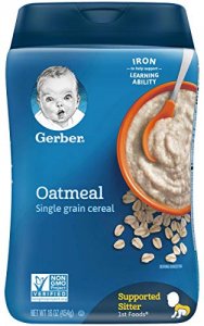 Gerber Baby Cereal, 1St Foods, Non-Gmo Oatmeal, 16 Oz (Pack Of 2)