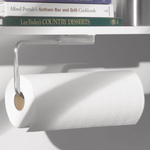 iDesign Forma Wall Mounted Metal Paper Towel Holder, Swiveling Roll  Organizer for Kitchen, Bathroom, Craft Room, 12 x .75 x 4.5, Chrome
