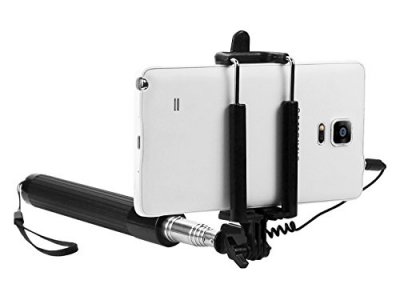 Cellet Selfie Stick Compatible for iPhone 6/6Plus/5 Samsung Note 9/8/5/S9/S9+/S8+/S8/S7/J7/J3/ LG K20 4/3/2/Q Stylus/V35 ThinQ/V30 (Wired)