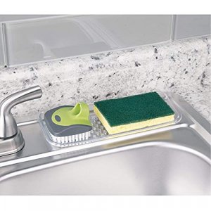 Interdesign Sinkworks Kitchen Sink Tray For Sponges, Scrubbers, Soap - Clear
