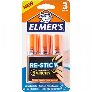 Elmer's Washable Dissappearing Purple School Glue Sticks, 3 Pack, 6 Grams Each (E520)
