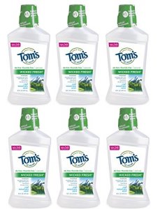 Tom'S Of Maine Long Lasting Wicked Fresh Cool Mountain Mint Mouth Wash, 16 Ounce Bottles, Pack Of 6