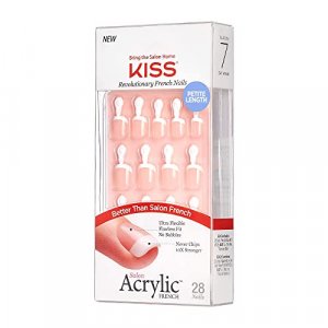 KISS Nails, Salon Acrylic French, Petite Length, Crush Hour