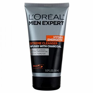 L'Oreal Paris Skincare Men Expert Hydra Energetic Facial Cleanser with Charcoal for Daily Face Washing, 2 count