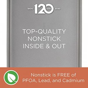 Farberware Nonstick Bakeware 11-Inch X 15-Inch Roaster With Flat Rack - Gray