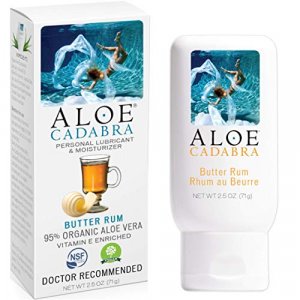Aloe Cadabra Flavored Personal Lubricant Organic, Natural Edible Lube for Anal Sex, Oral, Women, Men & Couples, 2.5 Ounce (Butter Rum)