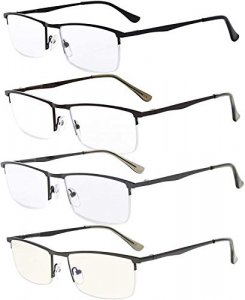 Eyekepper 4-Pack Quality Spring Hinges Half-Rim Reading Glasses Include Computer Readers +2.25