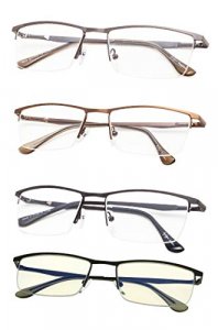 Eyekepper 4-Pack Quality Spring Hinges Half-Rim Reading Glasses Include Computer Readers +2.25