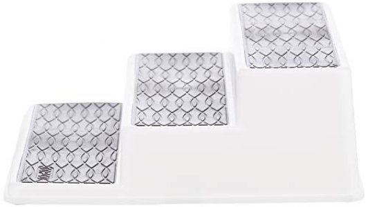 Copco 2555-0189 Non-Skid 3-Tier Spice Pantry Kitchen Cabinet Organizer, 10-Inch, White/Gray