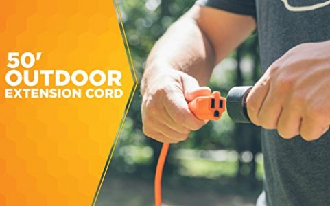 Coleman Cable 02308 16/3 Vinyl Outdoor Extension Cord, Orange, 50-Feet