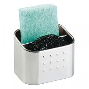 Interdesign Forma Dual Kitchen Sink Sponge And Scrubber Holder Double Organizer Caddy For Sink Accessories, Polished Stain