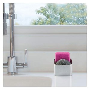 Interdesign Forma Dual Kitchen Sink Sponge And Scrubber Holder Double Organizer Caddy For Sink Accessories, Polished Stain