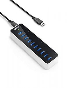 Anker Usb 3.0 Superspeed 10-Port Hub Including A Bc 1.2 Charging Port With 60W Power Adapter