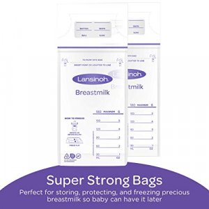 Lansinoh Breastmilk Storage Bags, 100 Count, 6 Ounce, Easy to Use Milk  Storage Bags for Breastfeeding, Presterilized, Hygienically Doubled-Sealed,  for