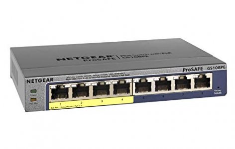 Netgear 8-Port Gigabit Ethernet Smart Managed Plus Poe Switch (Gs108Pev3) - With 4 X Poe @ 53W, Desktop/Rackmount, And Prosafe Limited Lifetime Prote