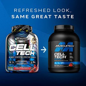 Muscletech Celltech Creatine Powder, Micronized Creatine, Creatine Hcl, Fruit Punch, 3 Pounds