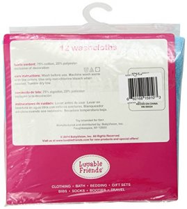 Fun Express Luvable Friends 12 Washcloths With Bonus Toy - Pink