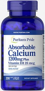 Puritan'S Pride Absorbable Calcium With Vitamin D 3 1000Iu Softgels, 1200 Mg, 200 Count