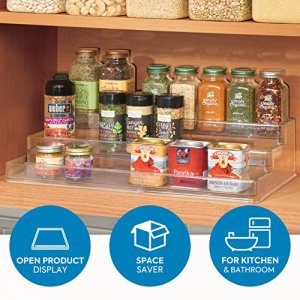 Kamenstein 10 Jar Criss-Cross 2-in-1 Spice Organizer for Countertop or Wall  with Spices Included, FREE Spice Refills for 5 Years, Gray Wash Bamboo