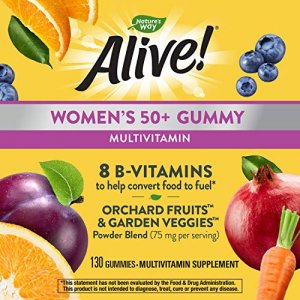 Nature's Way Alive! Womens 50+ Gummy Multivitamin, Full B Vitamin Complex, 130 Gummies
