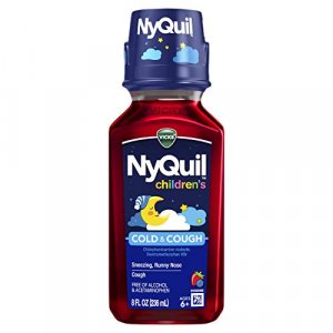 Vicks Children'S Nyquil, Nighttime Cold & Cough Multi-Symptom Relief, Relieves Sneezing, Runny Nose, Cough, 8 Fl Oz, Cherry Flavor
