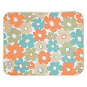 Interdesign Idry Microfiber Dish Drying Mat, 18-Inch By 24-Inch, Bright/Ivory