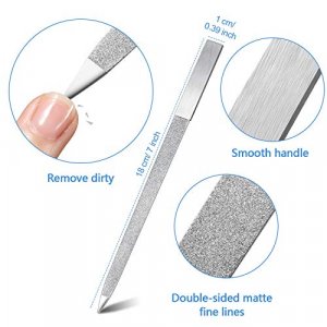 6 Pieces Diamond Nail File Stainless Steel Double Side Nail File Metal File Buffer Fingernails Toenails Manicure Files For Salon And Home (7 Inch)