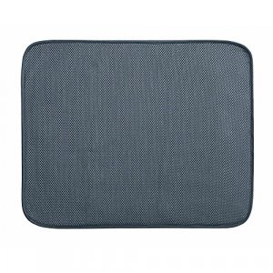 Interdesign Idry Large Kitchen Countertop Absorbent Dish Drying Mat, Pewter Gray