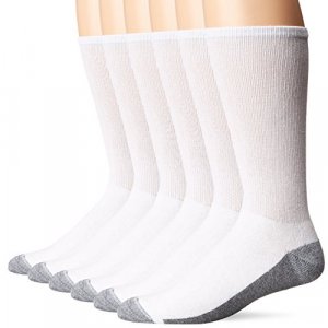 Hanes Men'S Comfortblend Max Cushion Crew Socks 6-Pack White Shoe Size: 6-12