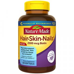 Nature Made Hair, Skin And Nails With 2500 Mcg Biotin Softgels, 120 Count