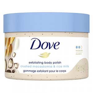 Dove Exfoliating Body Polish Body Scrub, Macadamia & Rice Milk, 10.5 Oz