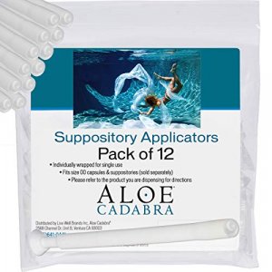 Aloe Cadabra Disposable Vaginal Suppository Applicators (12 Pack) Individually Wrapped Fits Most Brands. for her use with Feminine Boric Acid Supposi