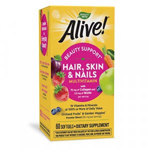 Nature'S Way Alive! Hair, Skin & Nails Multivitamin With Biotin, 60 Softgels