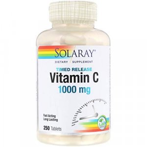 Solaray Vitamin C W/Rose Hips & Acerola|1000Mg|Two-Stage Timed-Release Healthy Immune Function, Skin, Hair & Nails Support|Non-Gmo|250Ct