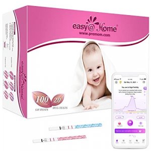 Easy@Home 100 Ovulation (Lh) And 20 Pregnancy (Hcg) Test Strips Kit, Fsa Eligible, Powered By Premom Ovulation Predictor Ios And Android App, 100 Lh