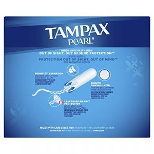 Tampax Pearl Plastic Tampons, Multipack, Light/Regular/Super Absorbency, W, Unscented, 47 Count