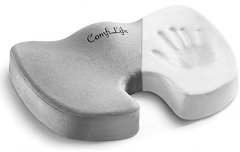 ComfiLife Premium Comfort Seat Cushion - Non-Slip Orthopedic 100% Memory Foam Coccyx Cushion for Tailbone Pain - Cushion for Office Chair Car Seat -