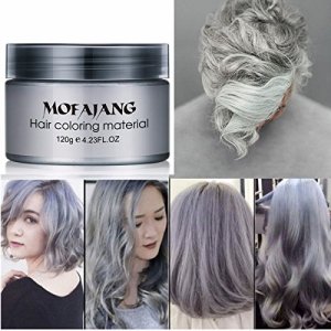 Temporary Silver Gray Hair Wax Pomade for People, Luxury Coloring Mud Grey Hair Dye,Non-Greasy Matte Hairstyle Ash for Party, Cosplay