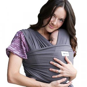 Sleepy Wrap Baby Carrier - Stretchy Ergo Sling, from Newborns to 35lbs (Dark Grey)