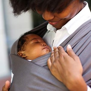 Sleepy Wrap Baby Carrier - Stretchy Ergo Sling, from Newborns to 35lbs (Dark Grey)