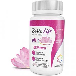 NutraBlast Boric Acid Vaginal Suppositories - 100% Pure Made in USA - Boric Life Intimate Health Support (30 Count)