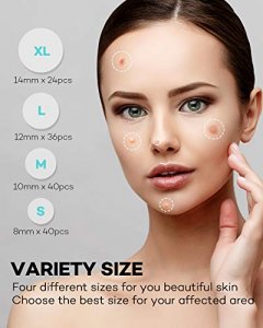 Acne Patch Pimple Patch, 4 Sizes 140 Patches Acne Absorbing Cover Patch, Hydrocolloid Invisible Acne Patches For Face Zit Patch Acne Dots Tea Tree, C